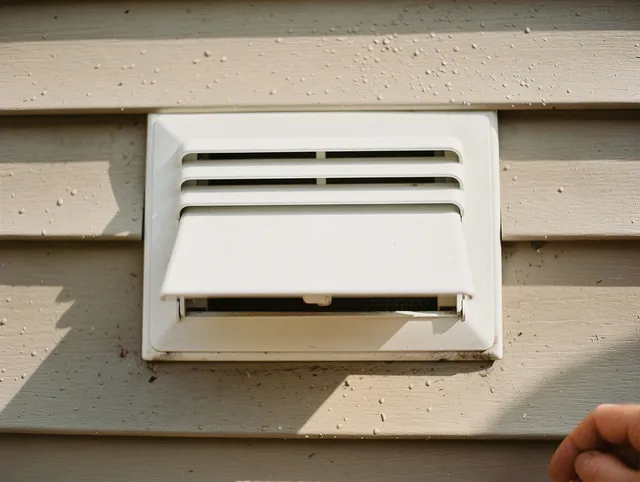 Home Gardens Dryer Vent Cleaning technician performing professional exhaust vent cleaning at a residential property in Home Gardens