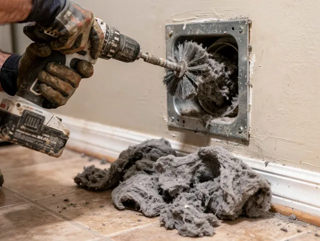 Certified Home Gardens Dryer Vent Cleaning technician performing dryer vent cleaning in Home Gardens